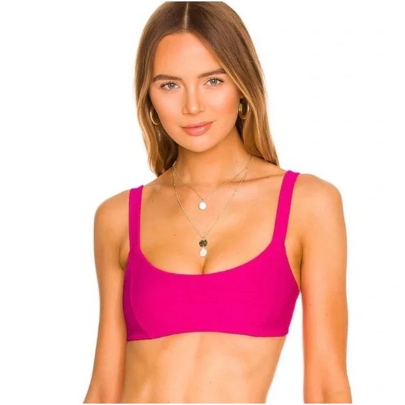 L*SPACE Women's JESS TOP Ribbed Bikini Top Size M - Picture 1 of 5